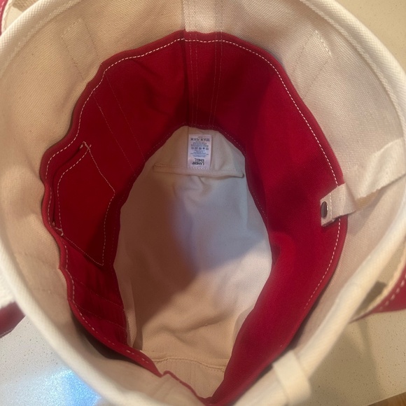 Land's End Medium Natural 5 Pocket Open Top Canvas Tote Bag - Picture 3 of 4